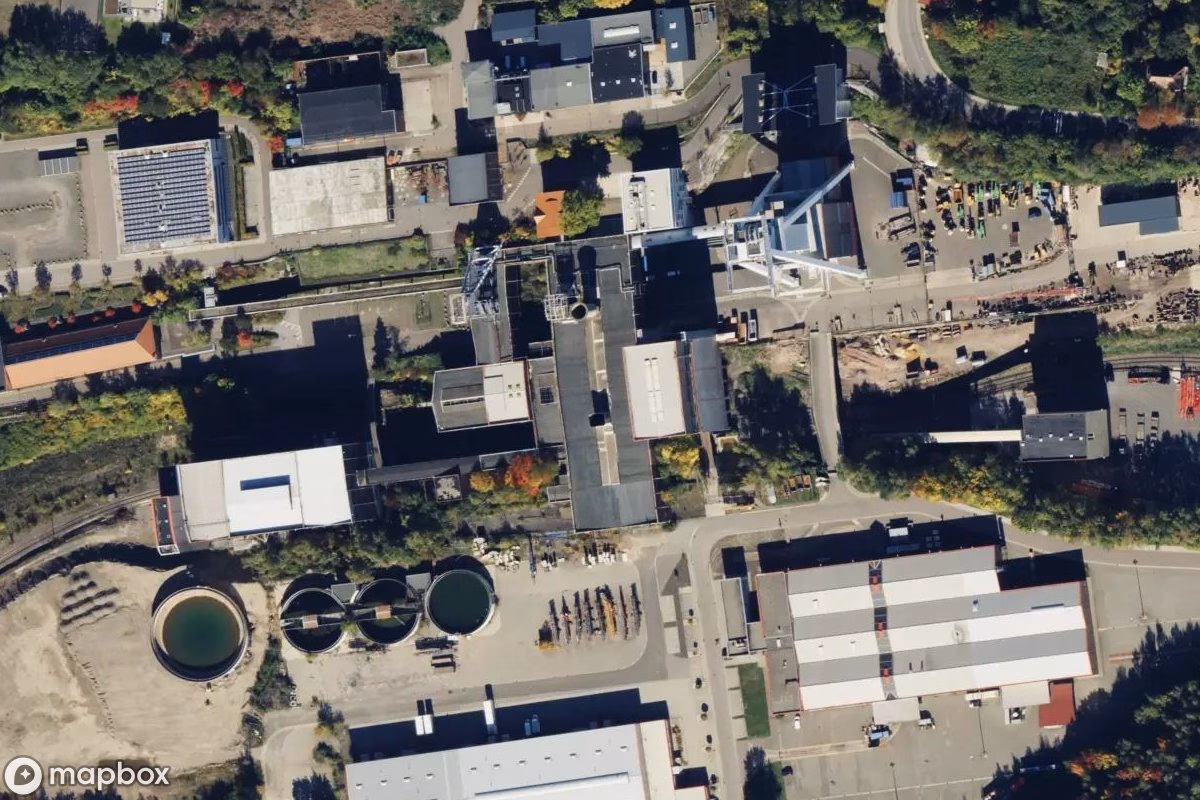 Satellitbillede set fra luften af Fabrikgelände, et forladt Fabrik i Göttelborn, Tyskland