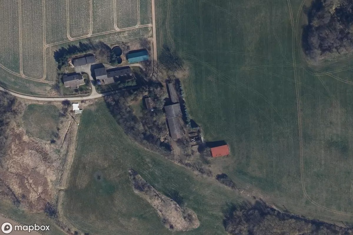 Satelitarny widok z lotu ptaka Hof, opuszczone Gospodarstwo w Langelsheim, Niemcy