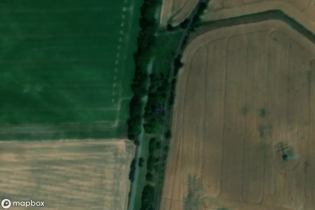 Vue aérienne satellite de Bahnhof, un Gare abandonné à Ebeleben, Allemagne