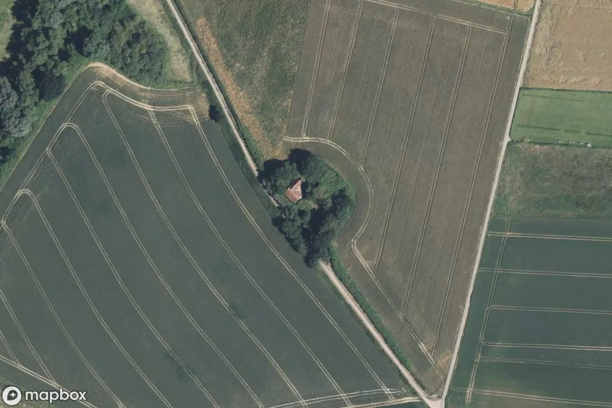 Satellitbillede set fra luften af Bauernhaus, et forladt i Mülheim an der Ruhr, Tyskland