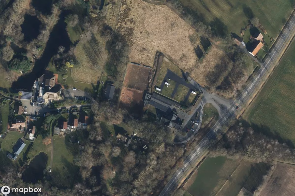 Aerial satellite view of Tennisverein, an abandoned Sports Facility in Gronau, Germany