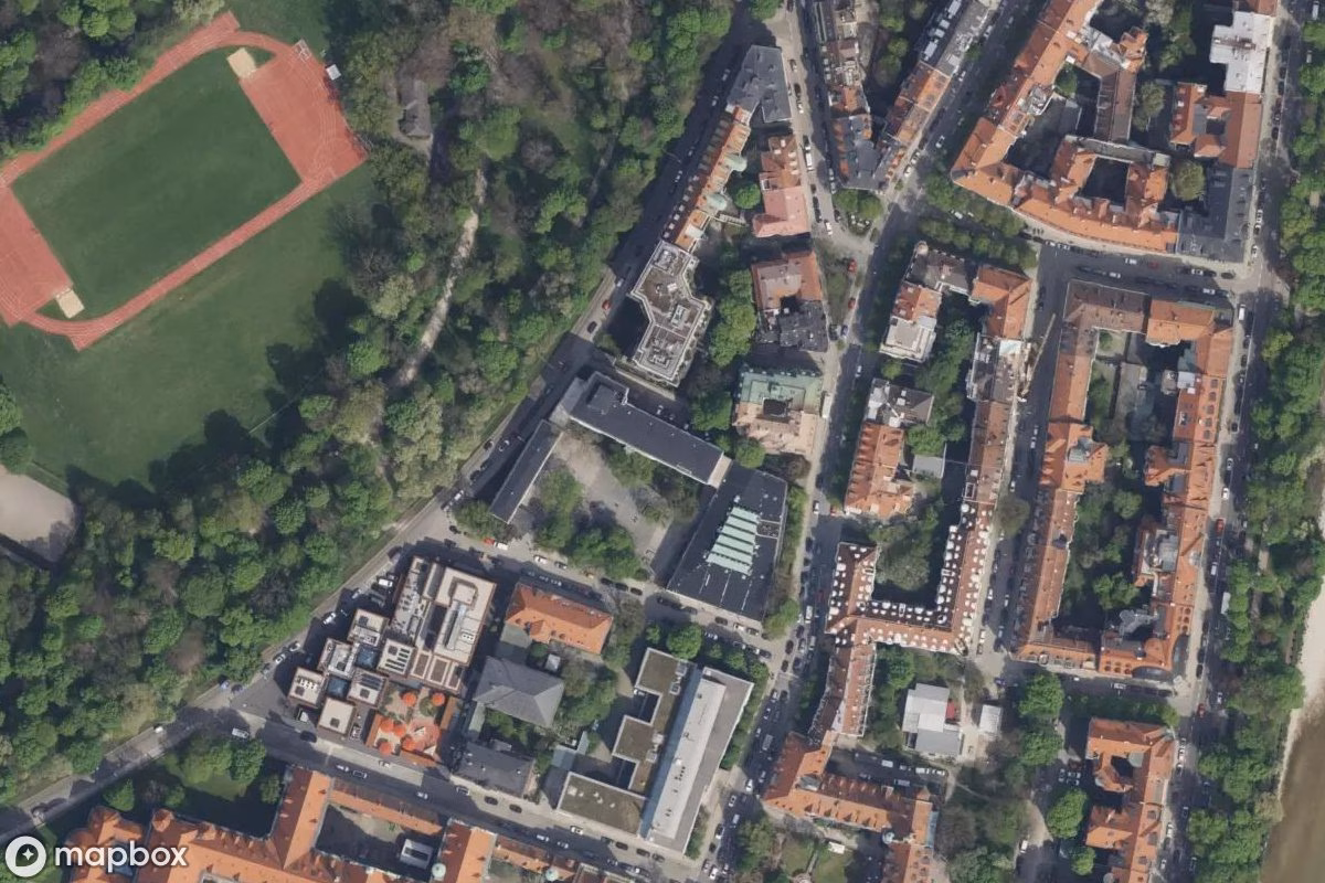 Vue aérienne satellite de Schule, un École abandonné à Munich, Allemagne