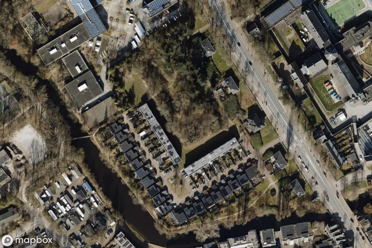 Vue aérienne satellite de Bunker LWC7, un Bunker abandonné à Groningen, Pays-Bas