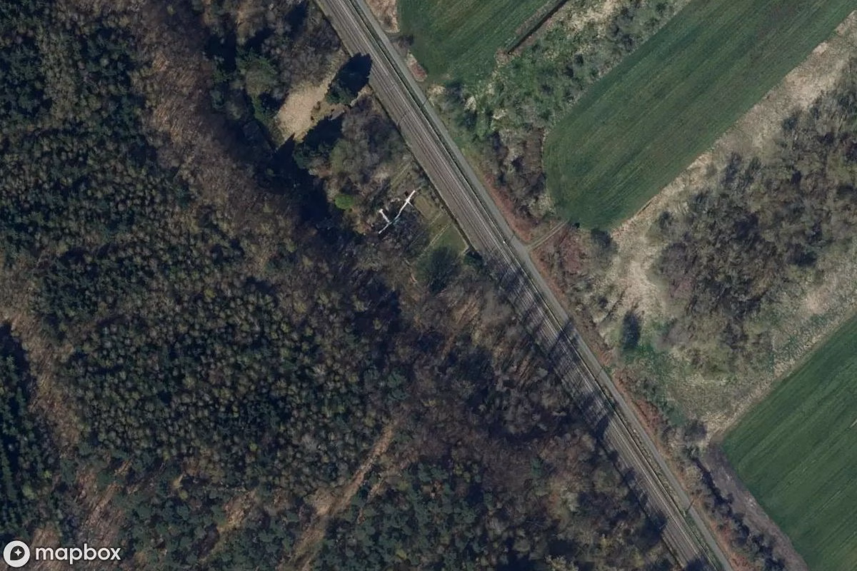 Satellitbild från luften av Häuser, en övergiven Bostadshus i Dollern, Tyskland