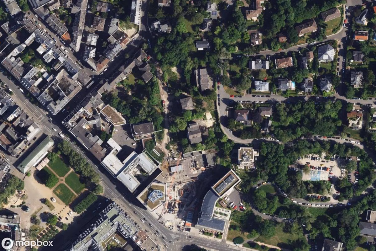 Satelitarny widok z lotu ptaka Villa, opuszczone Dom mieszkalny w Wiesbaden, Niemcy