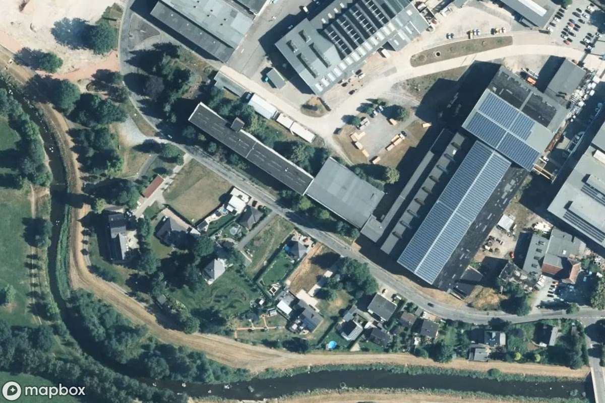 Aerial satellite view of Veranstaltungsgebäude, an abandoned  in Chemnitz, Germany