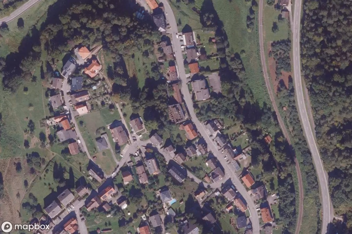 Aerial satellite view of Klinik, an abandoned Hospital in Bad Herrenalb, Germany