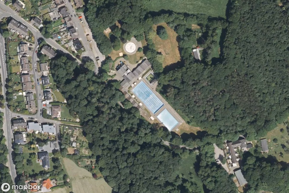 Satelitarny widok z lotu ptaka Schwimmbad, opuszczone Basen w Schwelm, Niemcy