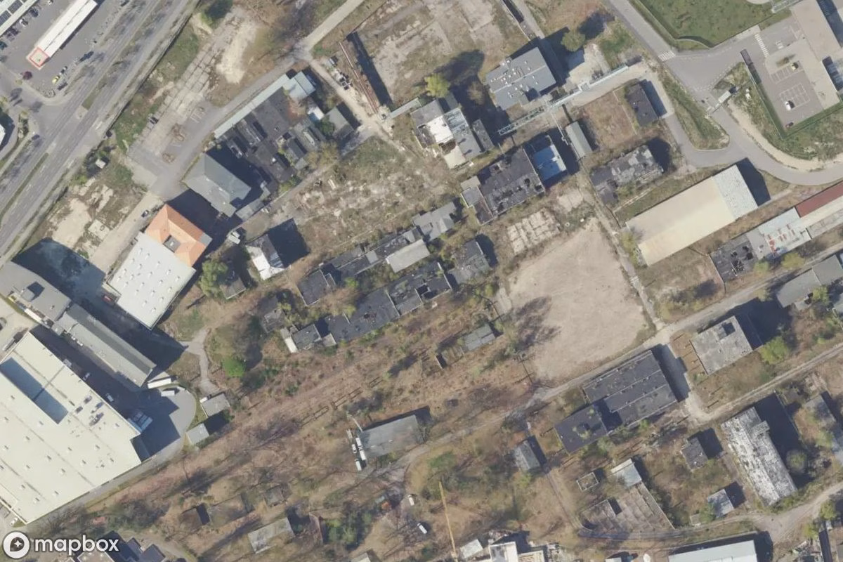Aerial satellite view of Chemiefabrik, an abandoned Factory in Berlin, Germany