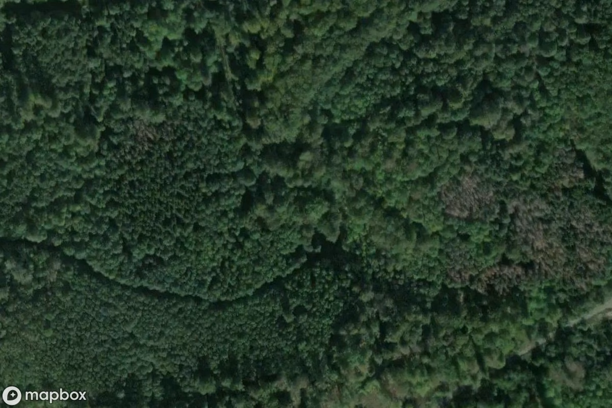 Satelitní letecký pohled na Alsenstollen, opuštěné Důl v Burgsolms, Německo