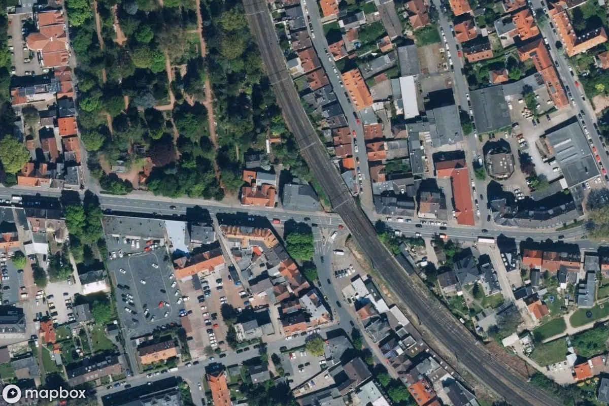 Satellitbild från luften av Disko Scala, en övergiven  i Hamelin, Tyskland