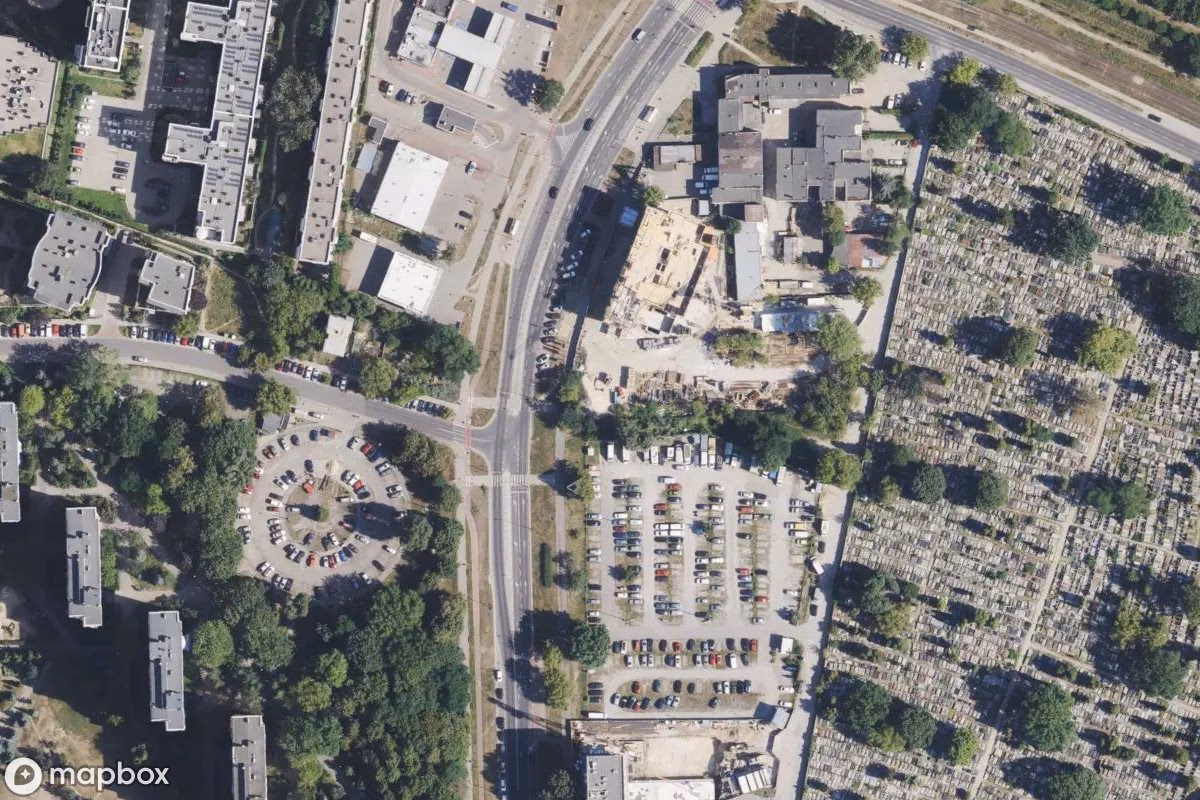 Vue aérienne satellite de Juweliergeschäft Juwelia, un  abandonné à Warsaw, Pologne