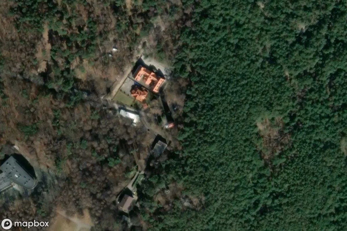 Aerial satellite view of Leuchtturm Hel, an abandoned Tower in Hel, Poland