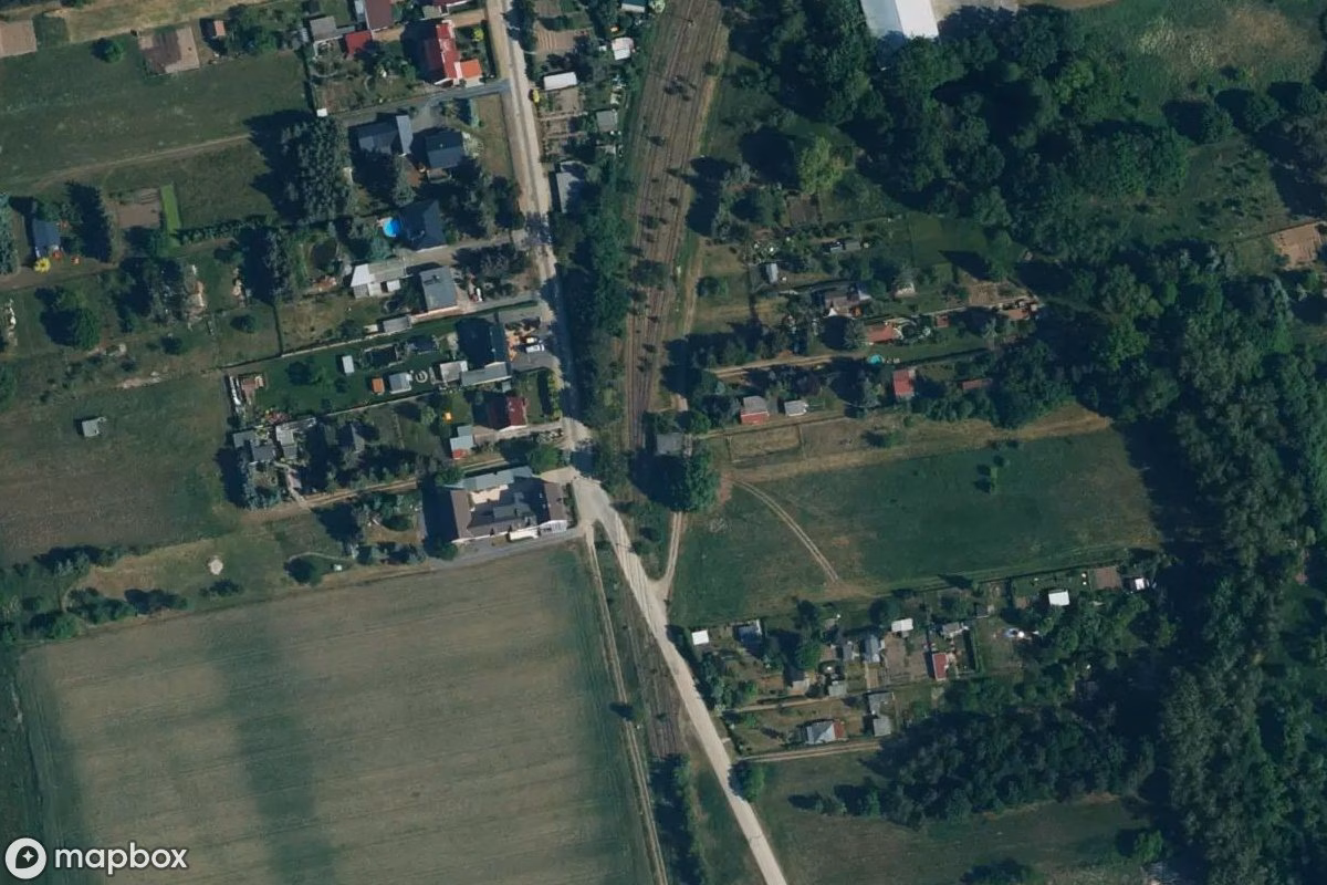 Satelitarny widok z lotu ptaka Stellwerk, opuszczone Fabryka w Herzberg (Elster), Niemcy