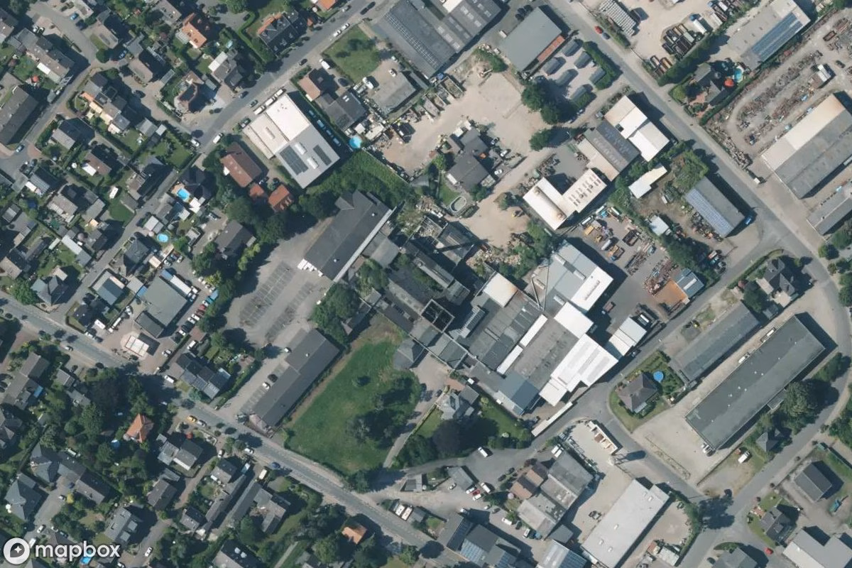 Satelitarny widok z lotu ptaka Ölmühle, opuszczone Fabryka w Wachtendonk, Niemcy