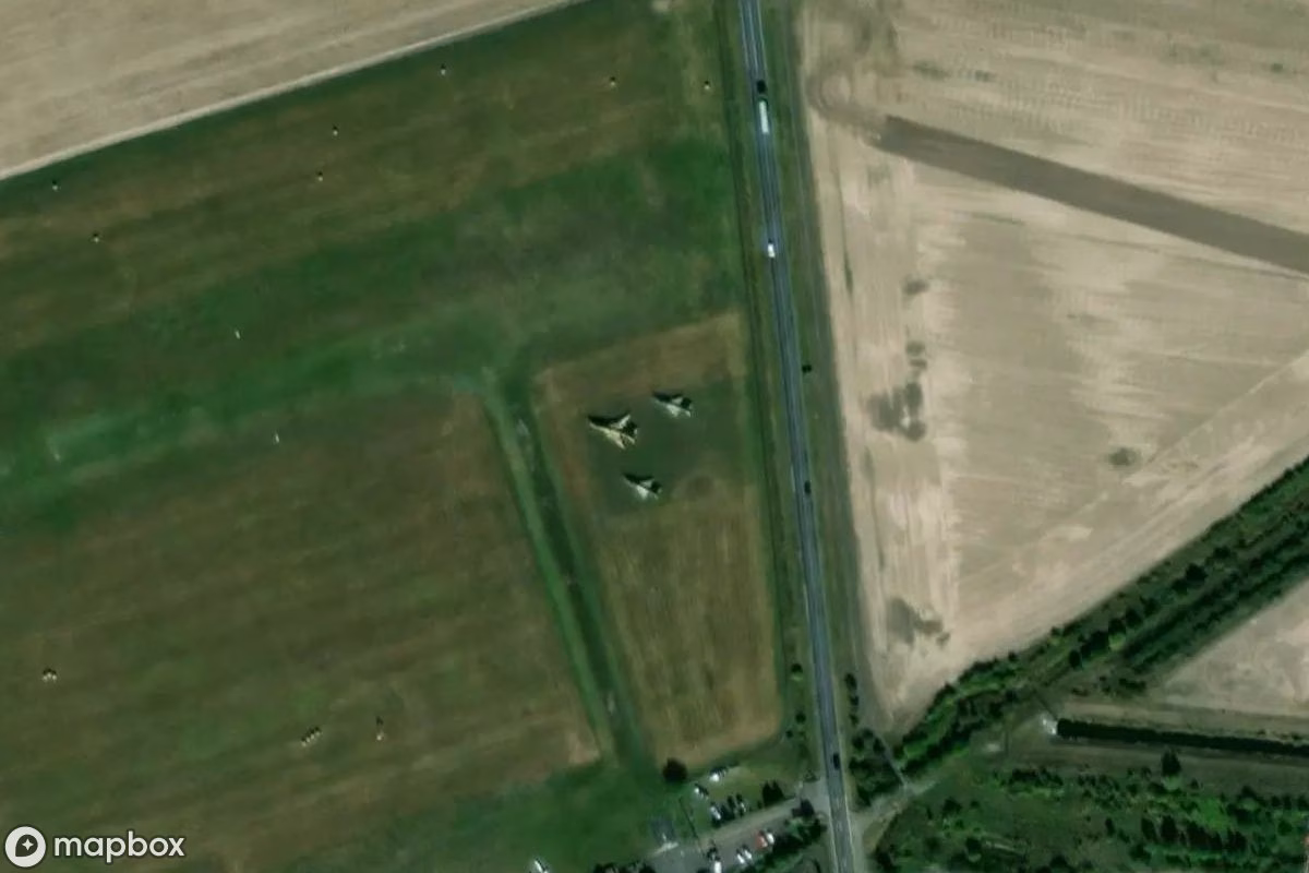 Satelitarny widok z lotu ptaka Jet, opuszczone Pojazd w Kölleda, Niemcy