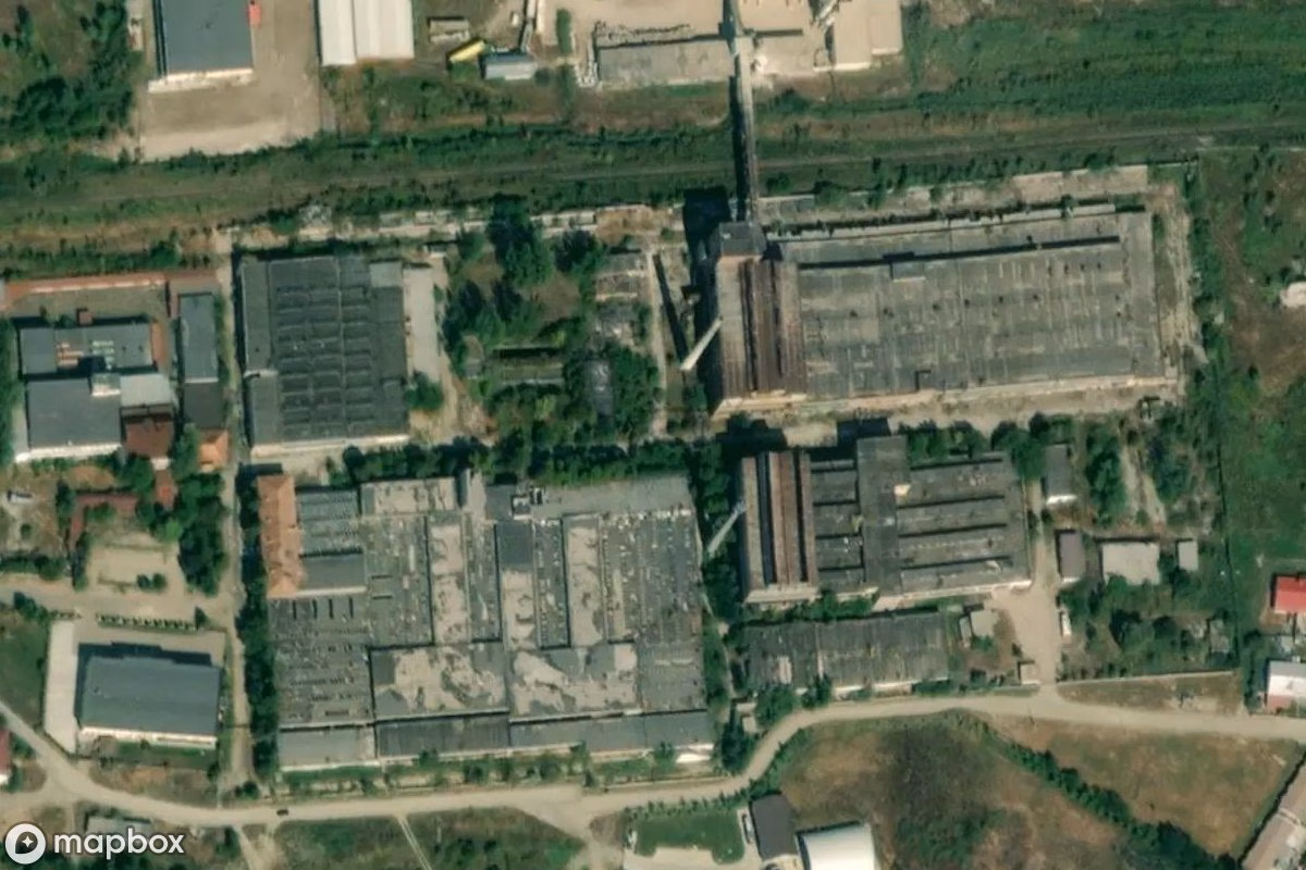 Aerial satellite view of Lost Place, an abandoned  in Dorohoi, Romania