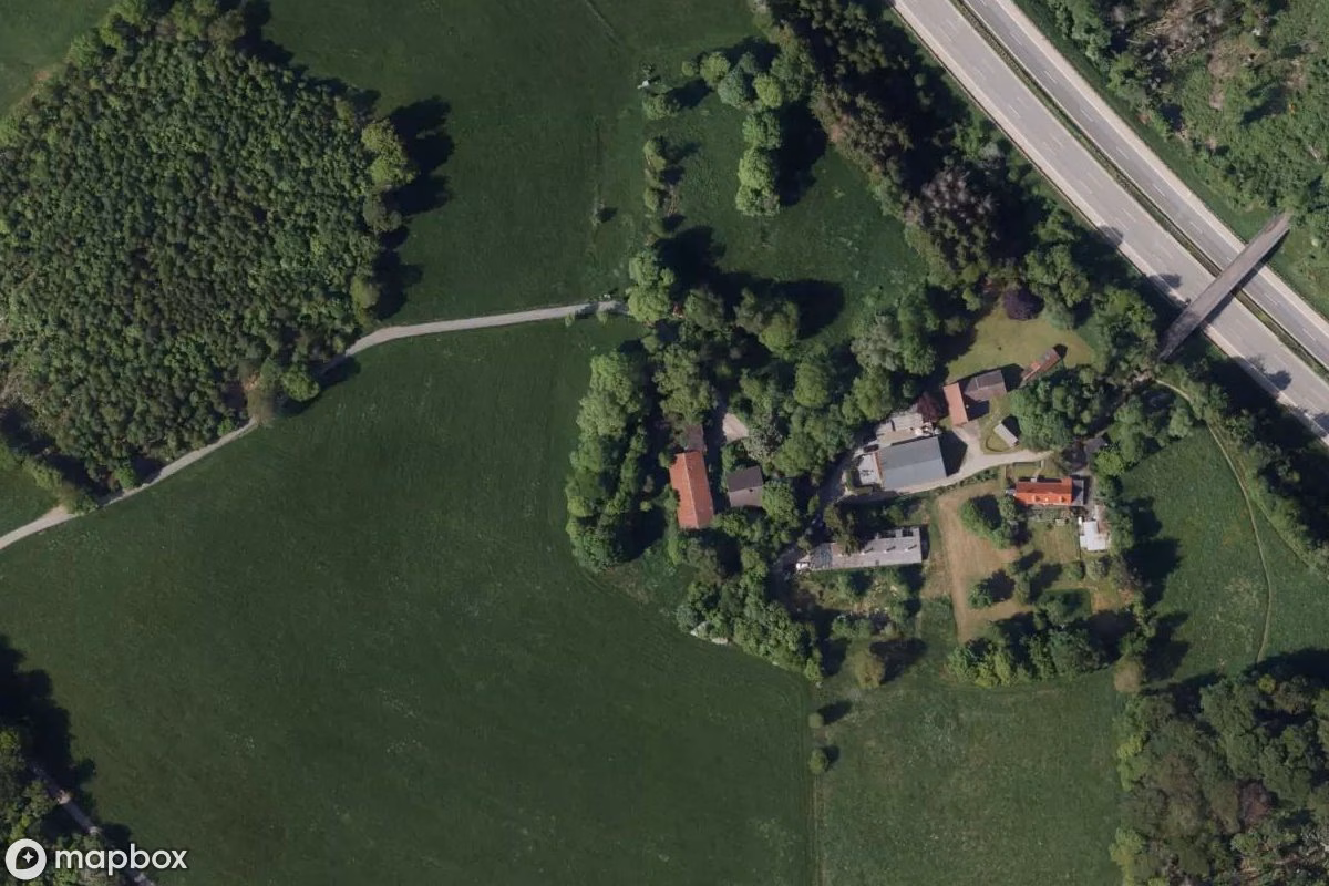 Aerial satellite view of Bauernhof, an abandoned Farm in Lüdenscheid, Germany