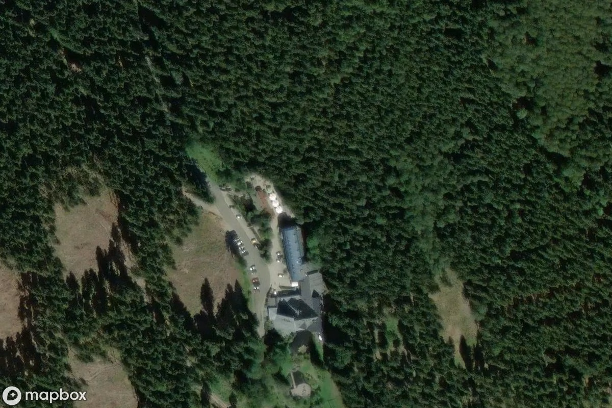 Aerial satellite view of Uranminen Kowary, an abandoned Mine in Kowary, Poland