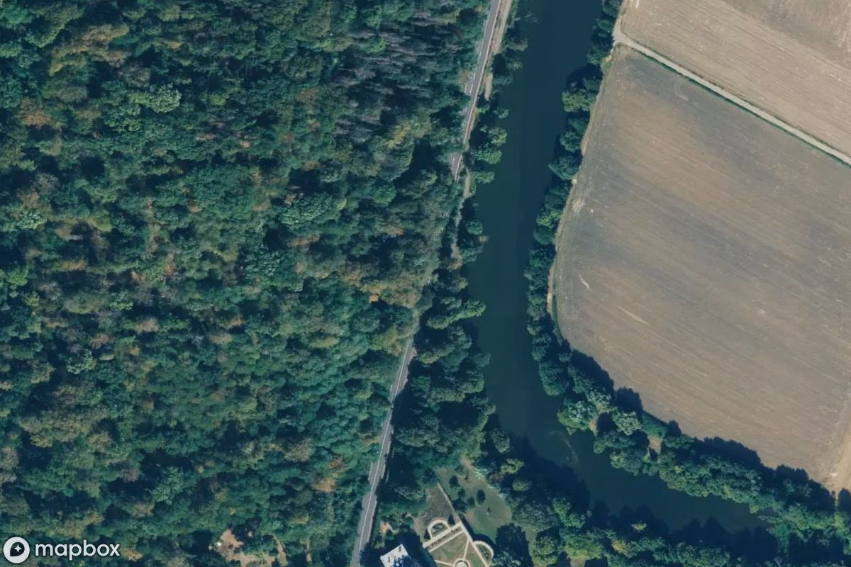 Aerial satellite view of Höhle, an abandoned Cave in Wallerfangen, Germany