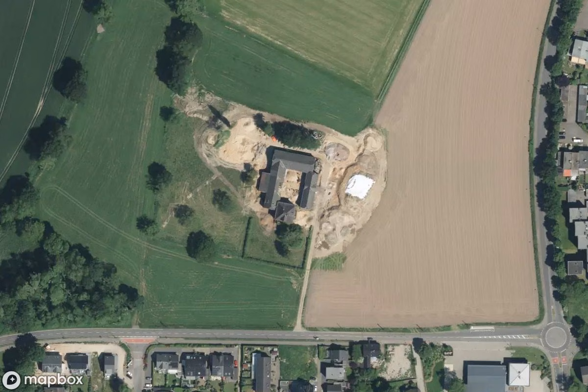 Satellitbillede set fra luften af Hof, et forladt Bondegård i Neukirchen-Vluyn, Tyskland