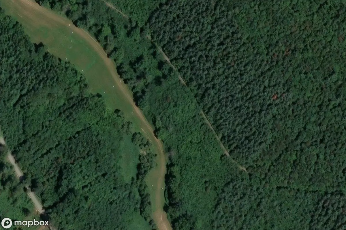 Aerial satellite view of Stellungsystem Ebern, an abandoned Military Site in Haßfurt, Germany