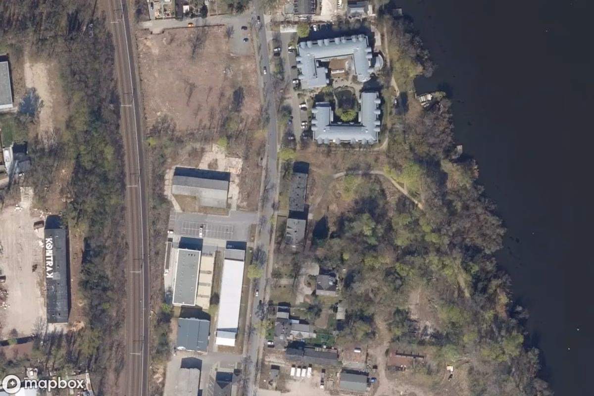 Műholdas légi felvétel Supermarkt helyszínről, egy elhagyatott itt: Wildau, Németország