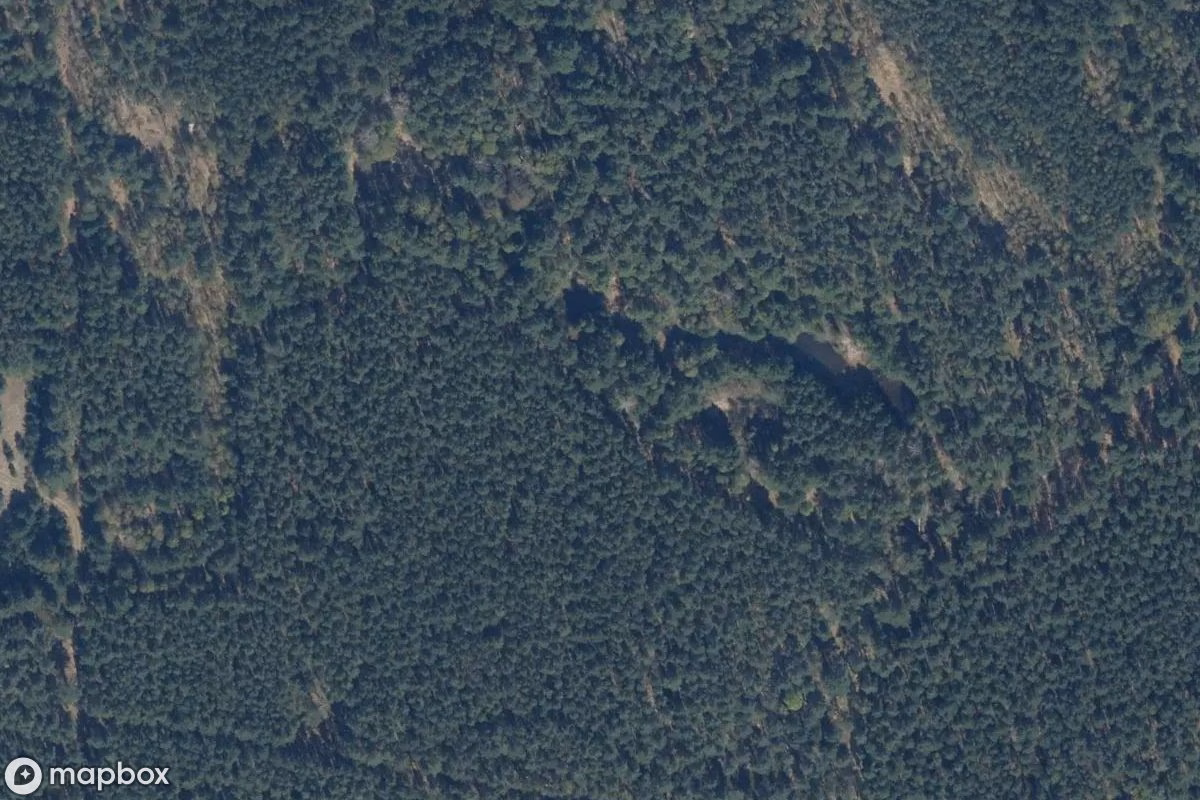 Satellitbild från luften av Bunker, en övergiven Bunker i Am Mellensee, Tyskland