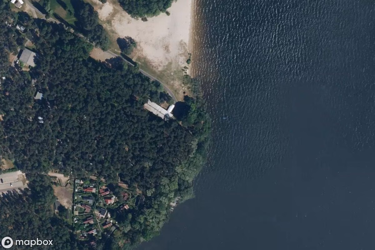 Aerial satellite view of Turm, an abandoned Tower in Neuhausen/Spree, Germany