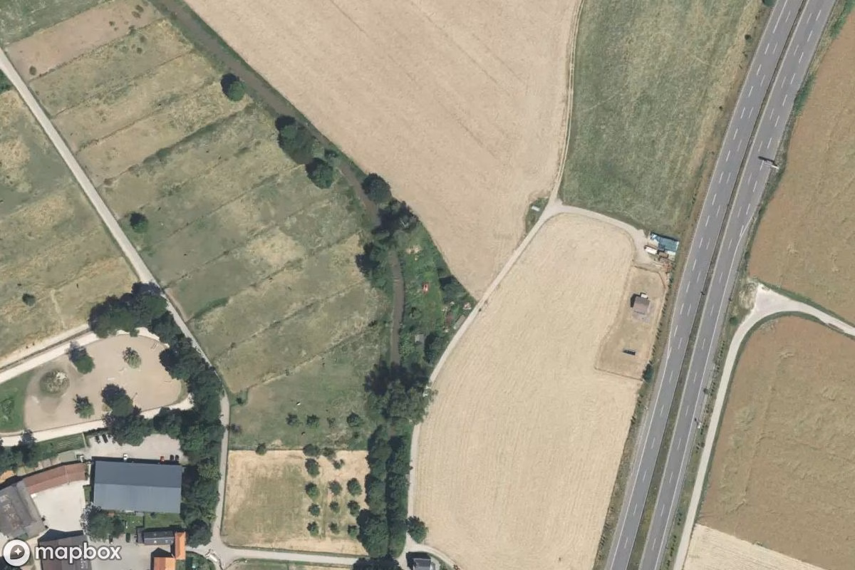 Satelitarny widok z lotu ptaka Hütten, opuszczone Gospodarstwo w Dusseldorf, Niemcy