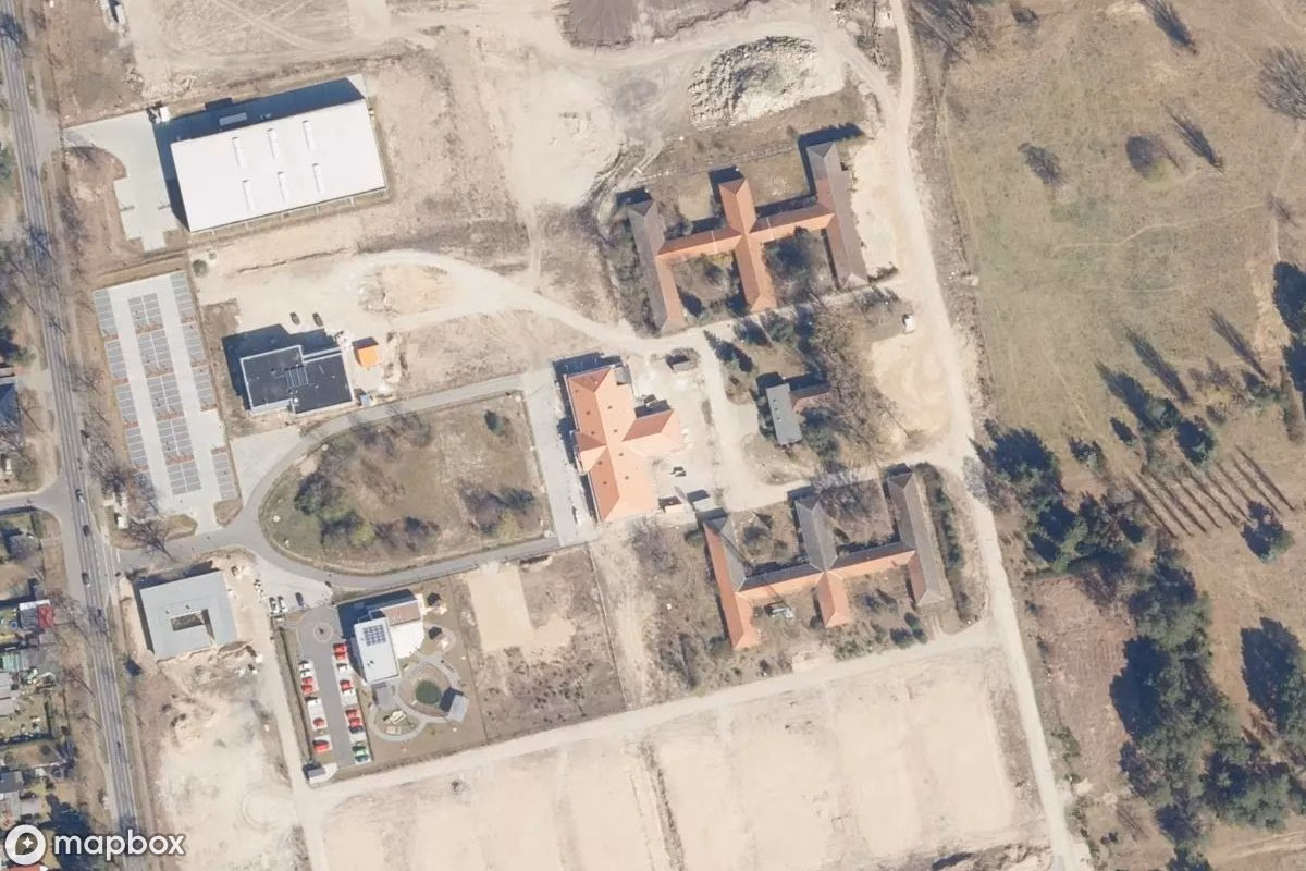 Aerial satellite view of Arbeitslager, an abandoned in Basdorf, Germany