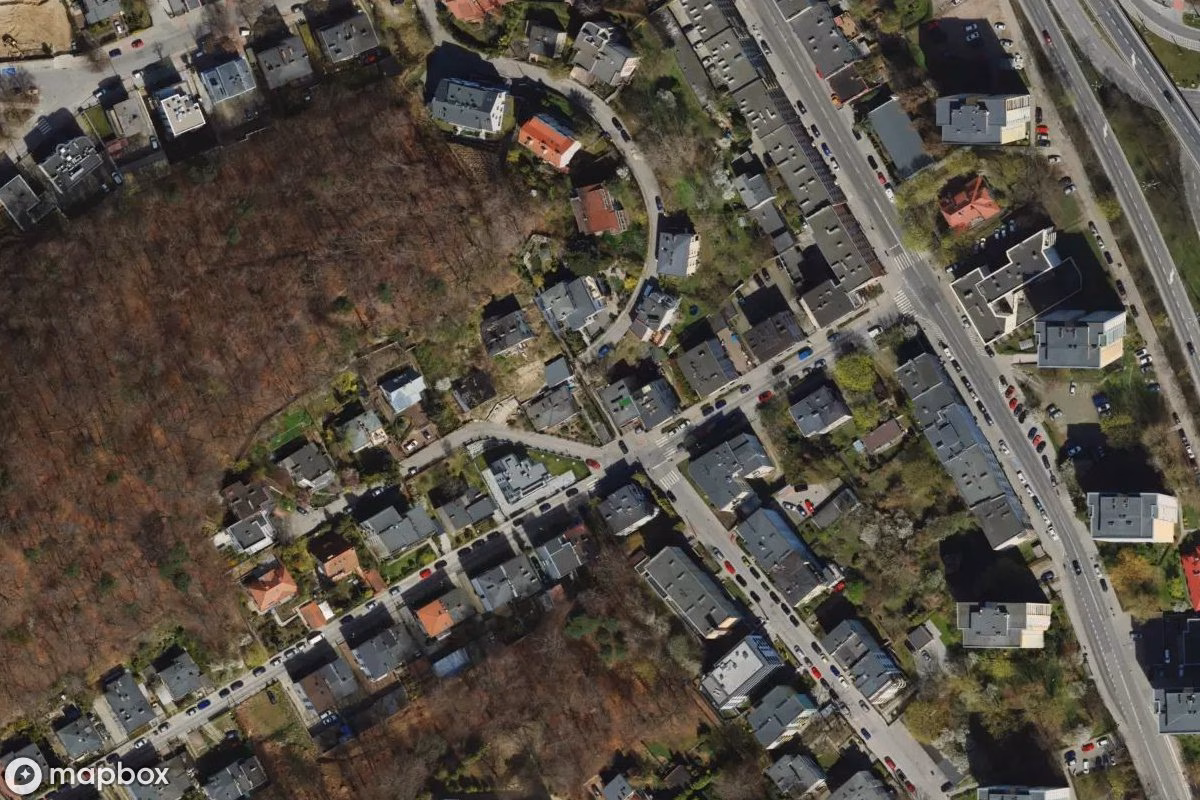 Satelitní letecký pohled na Schody Karpackiej, opuštěné Zřícenina v Gdynia, Polsko