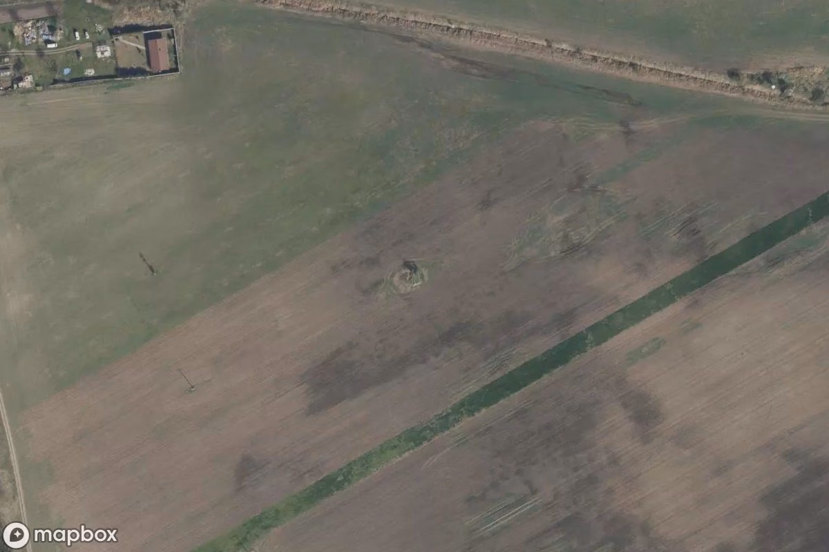 Aerial satellite view of Bunker 70, an abandoned Bunker in Bratislava, Slovakia