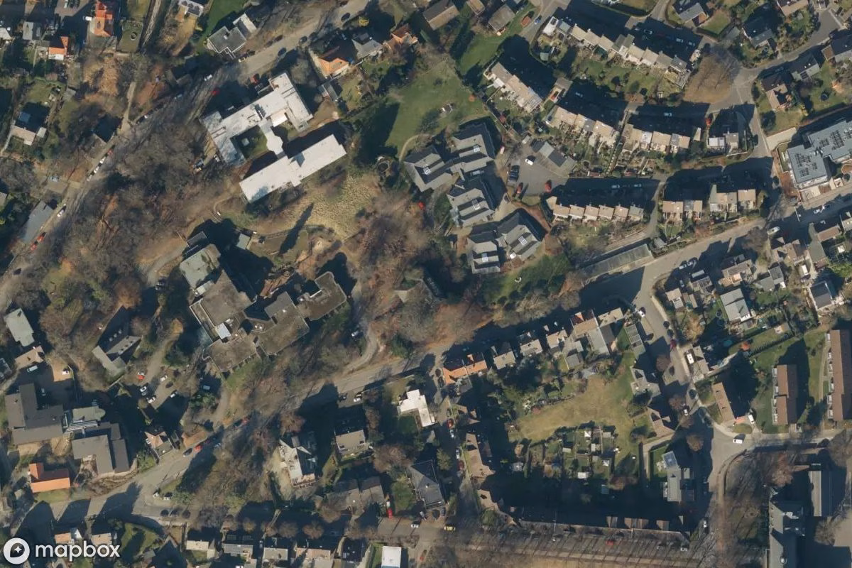 Satellitbild från luften av Altenheim, en övergiven Sjukhus i Remscheid, Tyskland