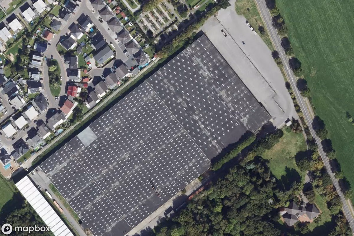 Satelitarny widok z lotu ptaka Matratzenfabrik, opuszczone Fabryka w Hückelhoven, Niemcy