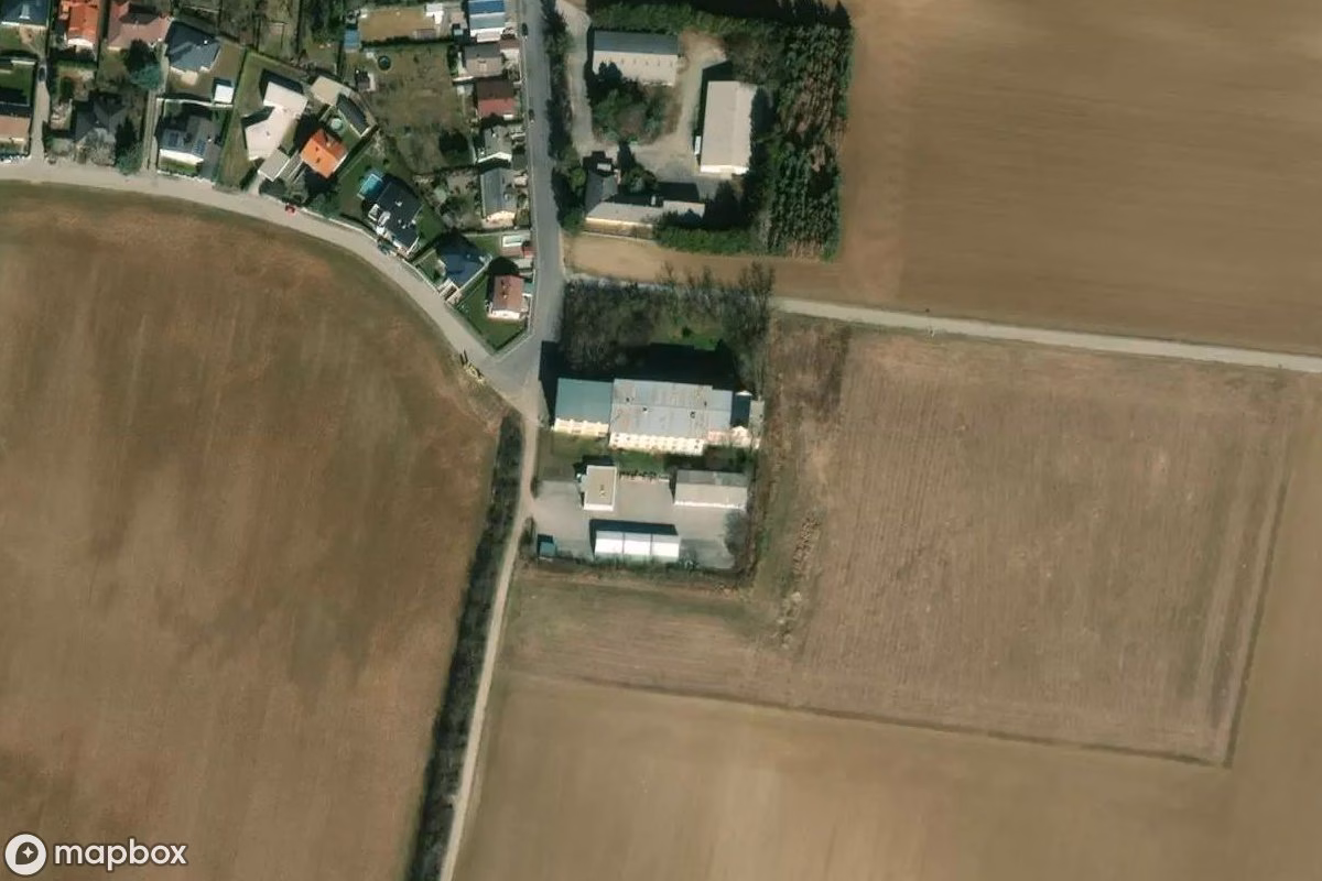 Aerial satellite view of Lost Place, an abandoned  in Fischamend, Austria