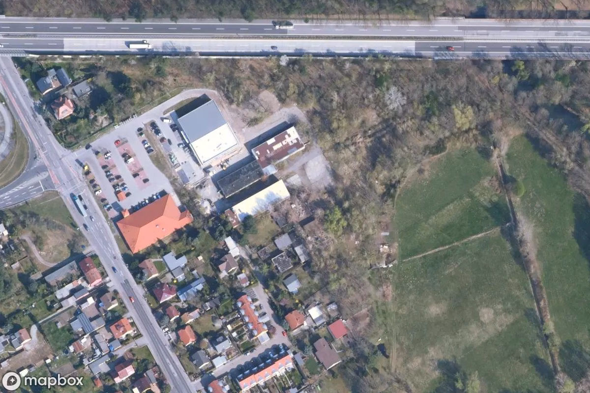 Satelitarny widok z lotu ptaka Fabrik, opuszczone Fabryka w Cottbus - Chóśebuz, Niemcy