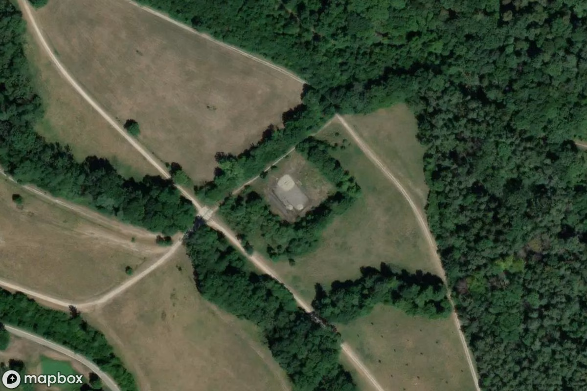 Aerial satellite view of Truppenübungsplatz, an abandoned Military Site in Donauwörth, Germany
