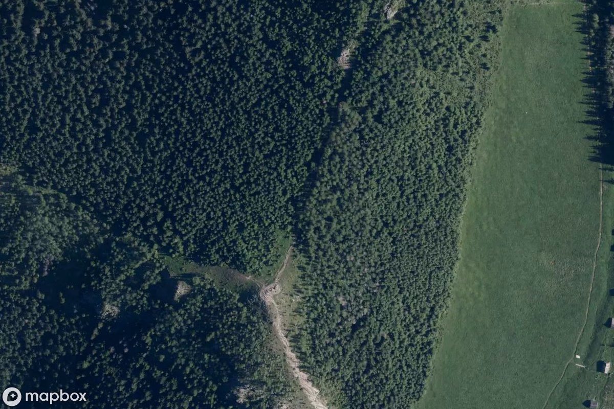 Aerial satellite view of Kopieniec, an abandoned in Zakopane, Poland
