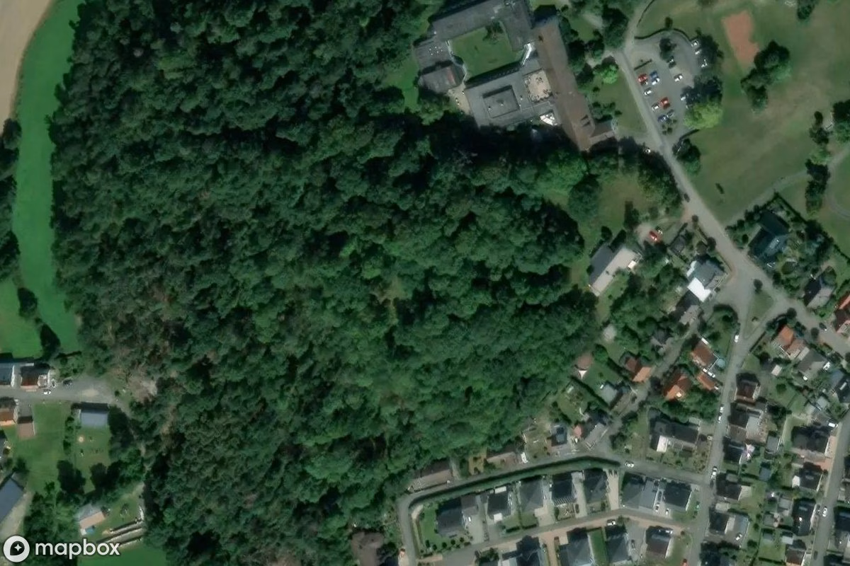 Műholdas légi felvétel Ruine Burg Blankenstein helyszínről, egy elhagyatott Rom itt: Gladenbach, Németország