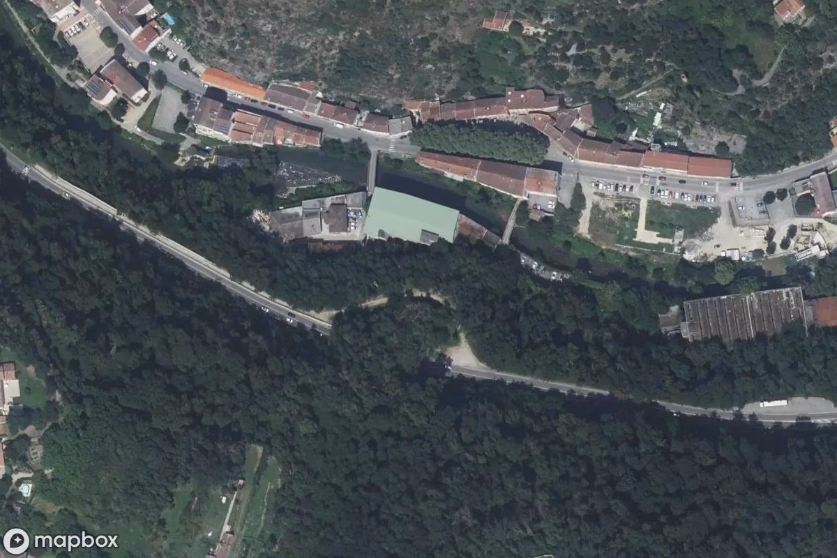 Aerial satellite view of Brache A, an abandoned Industrial Site in Vienne, France