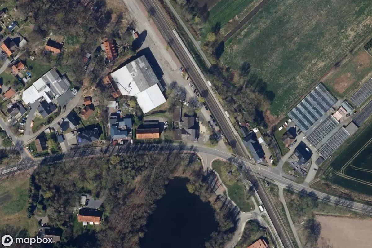 Aerial satellite view of Kampfschule, an abandoned School in Dollern, Germany