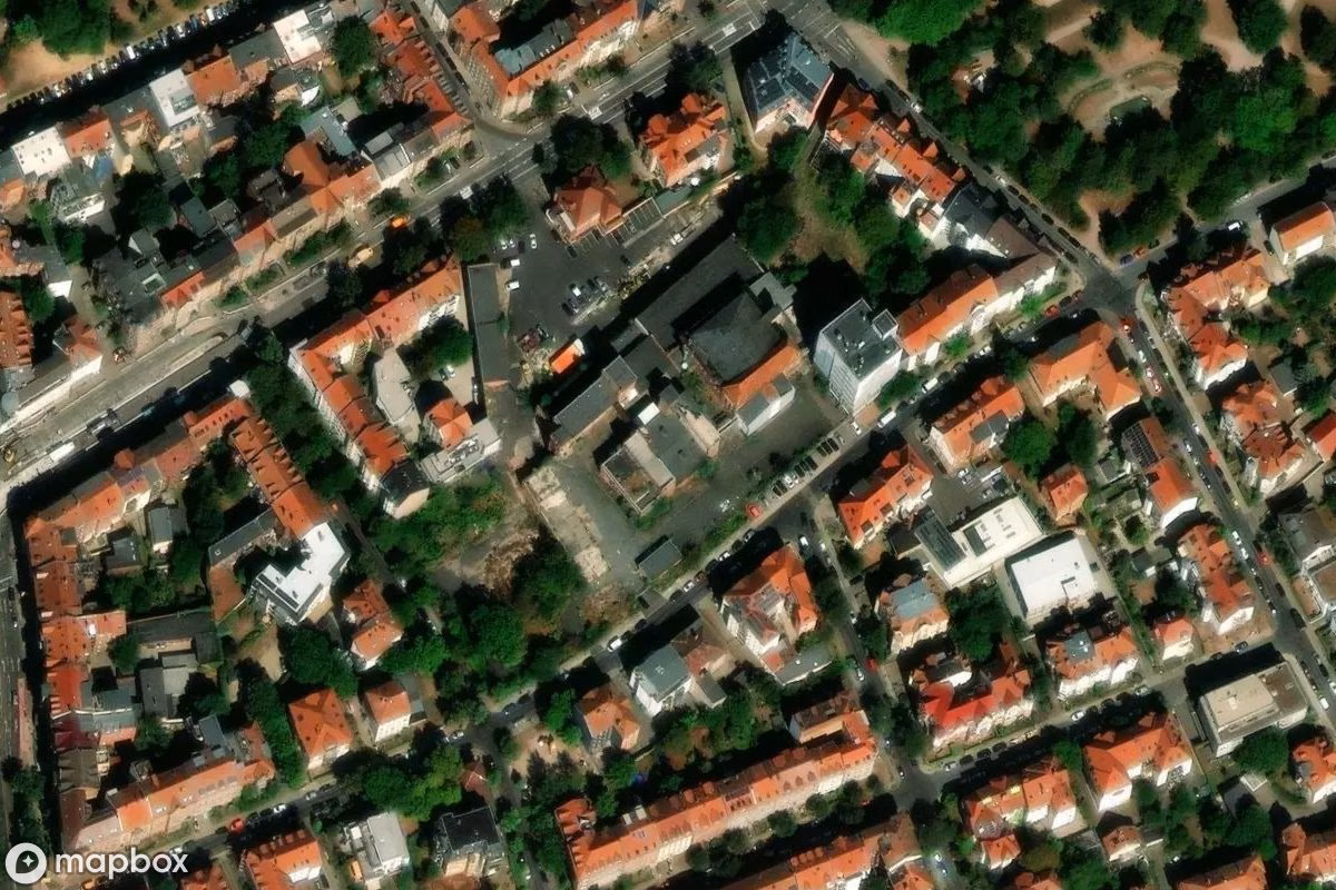 Satelitarny widok z lotu ptaka Brauerei, opuszczone Fabryka w Erfurt, Niemcy