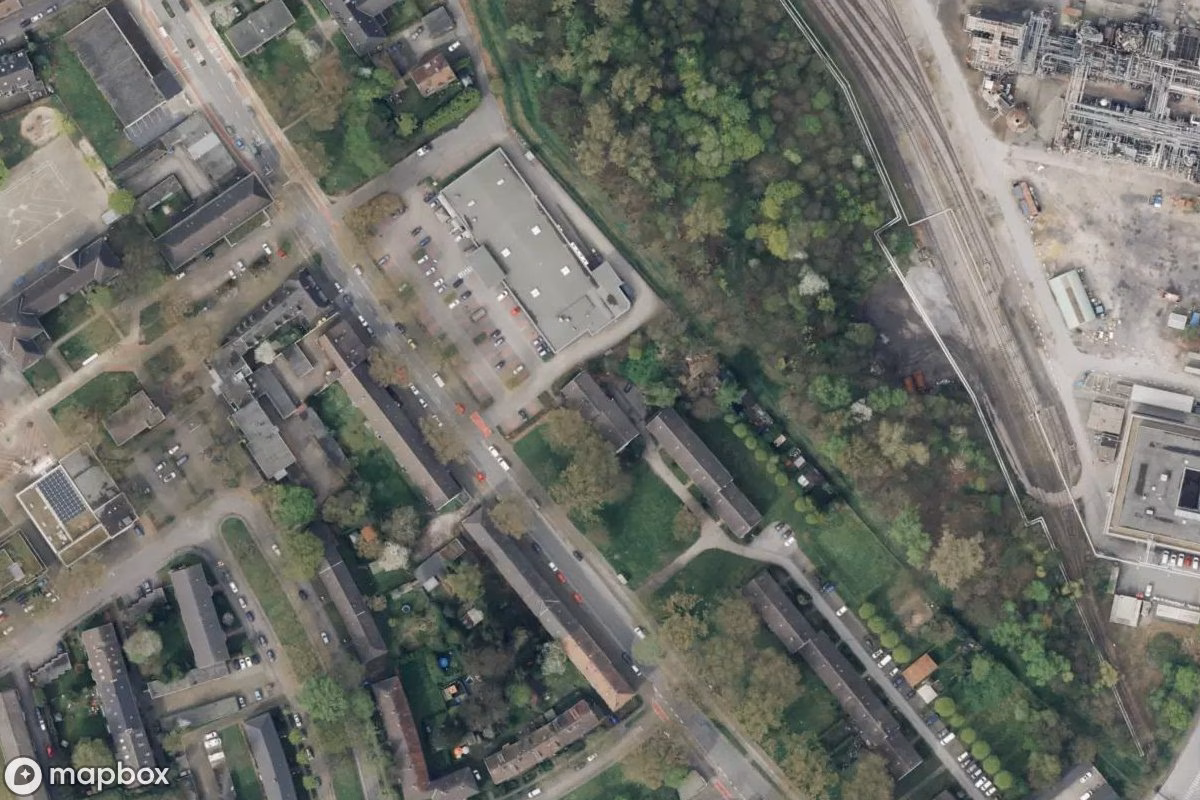 Satellitbillede set fra luften af Häuser, et forladt Beboelseshus i Gelsenkirchen, Tyskland