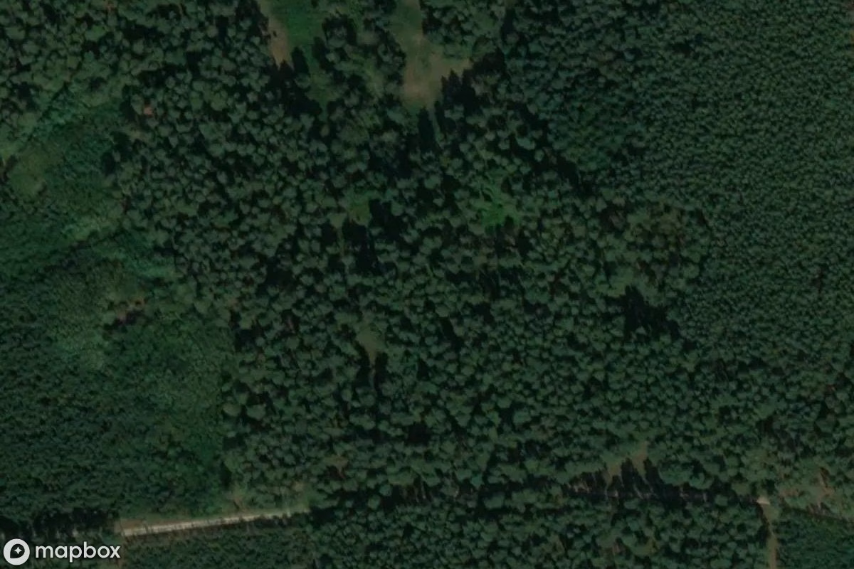 Satelitní letecký pohled na Bunker, opuštěné Bunkr v gmina Międzyrzecz, Polsko