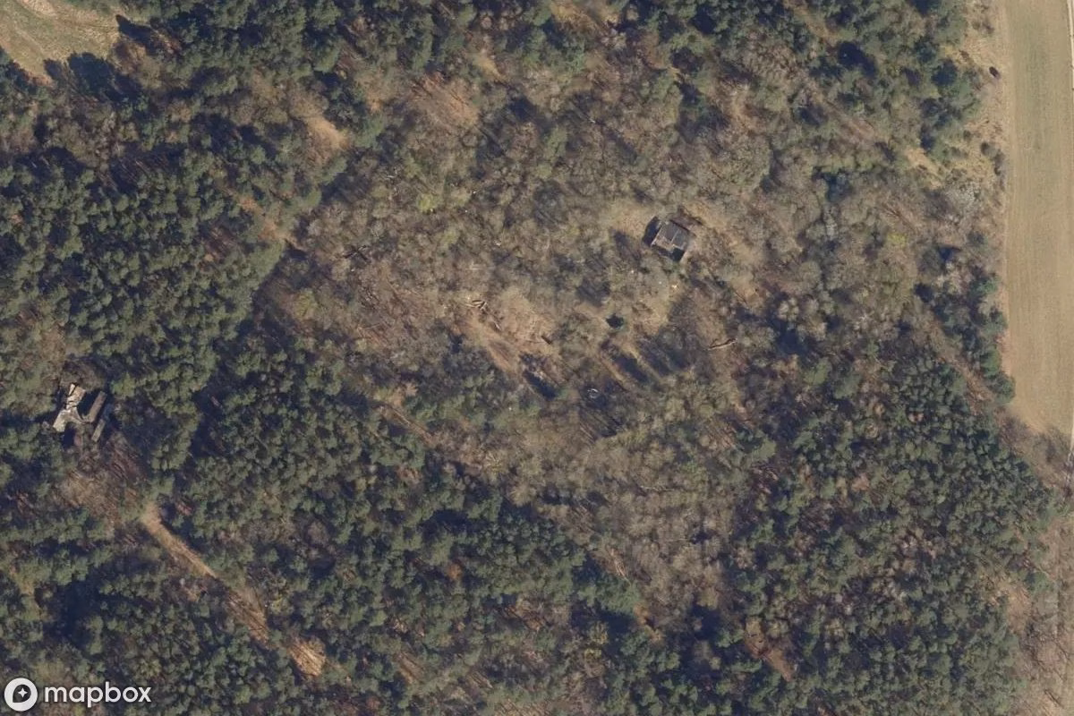 Satellitbild från luften av Bunker, en övergiven Bunker i Lanke, Tyskland