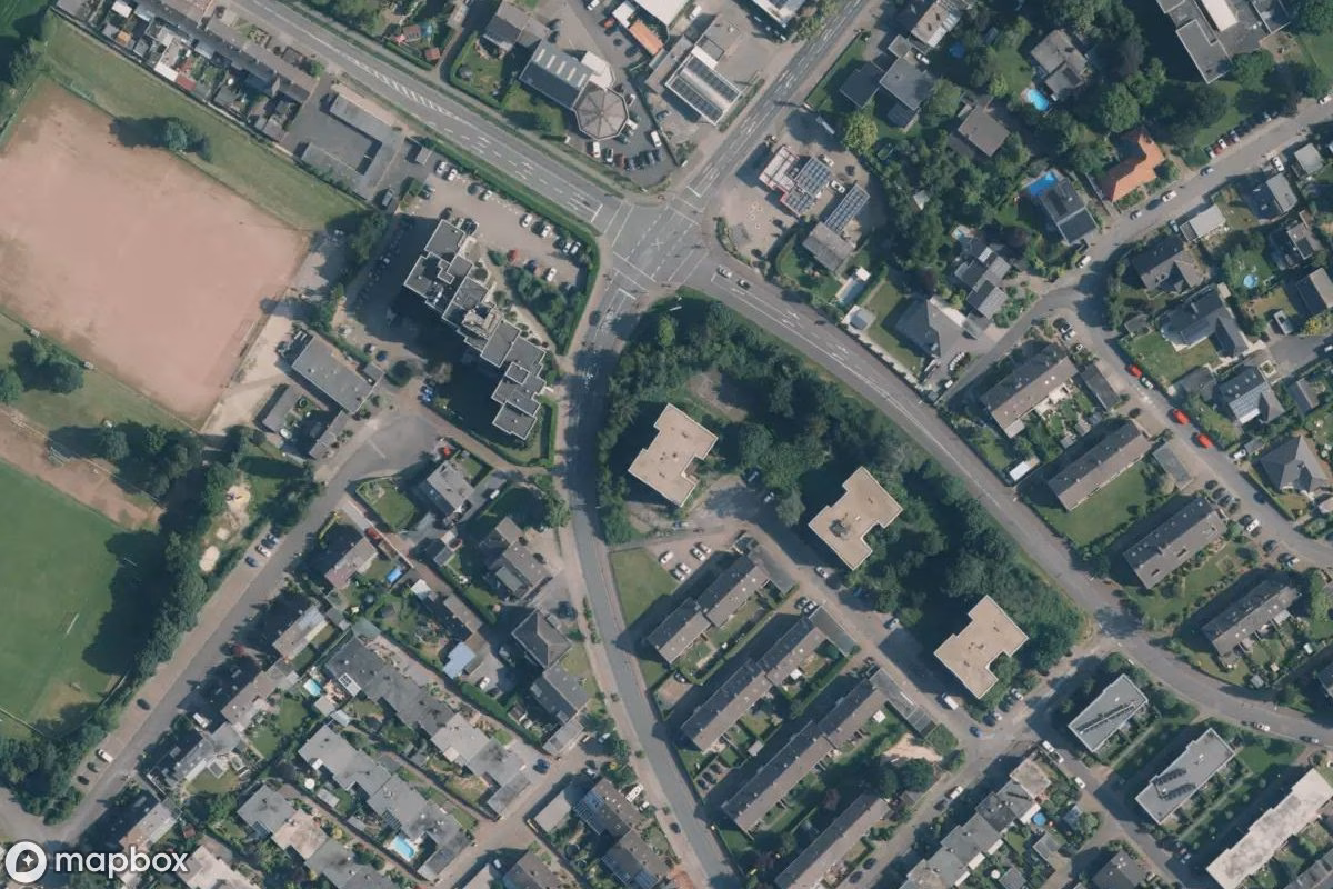 Satellitbild från luften av Haus, en övergiven  i Goch, Tyskland