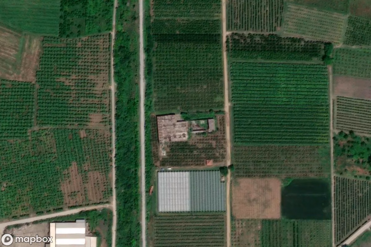 Aerial satellite view of Lost Place, an abandoned  in Επισκοπή, Greece