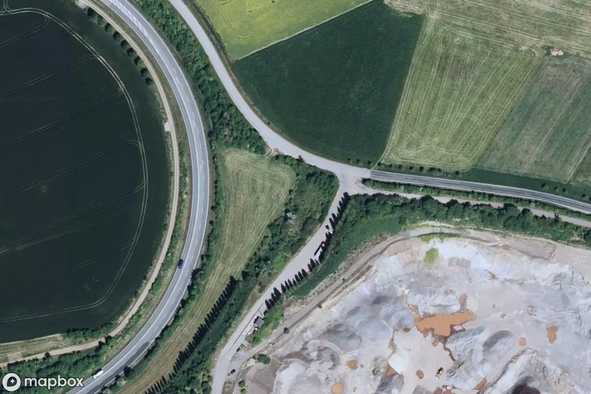 Vista aérea por satélite de Bunker, un Búnker abandonado en Freital, Alemania