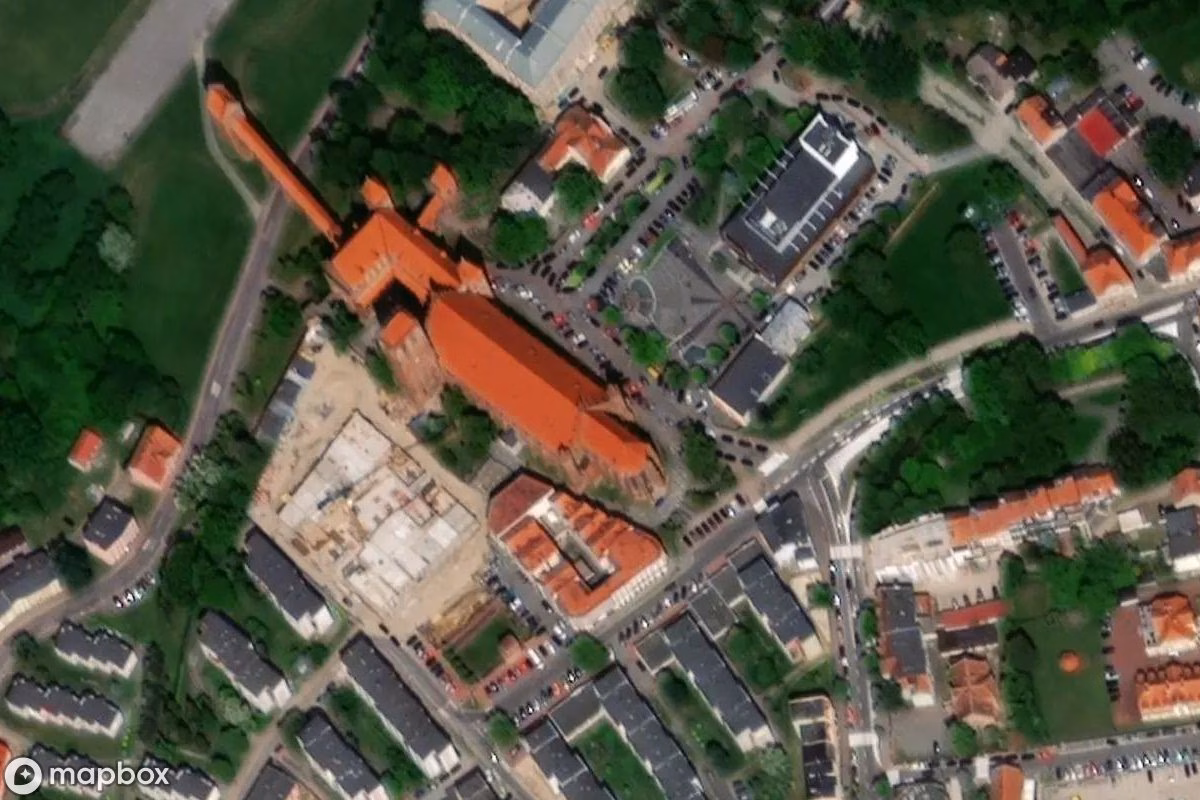 Satelitarny widok z lotu ptaka Kathedrale Kwidzyn, opuszczone Kościół w Kwidzyn, Polska